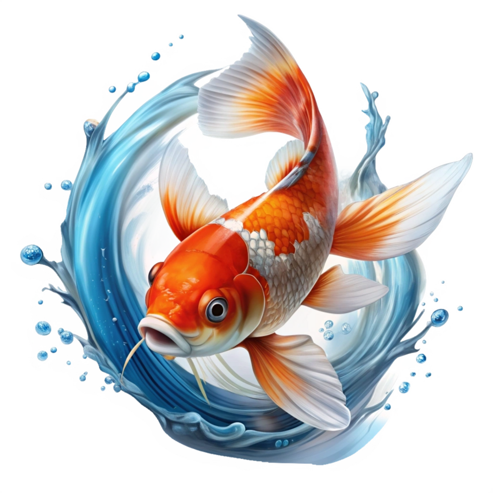 Realistic Exotic Koi Fish Render png