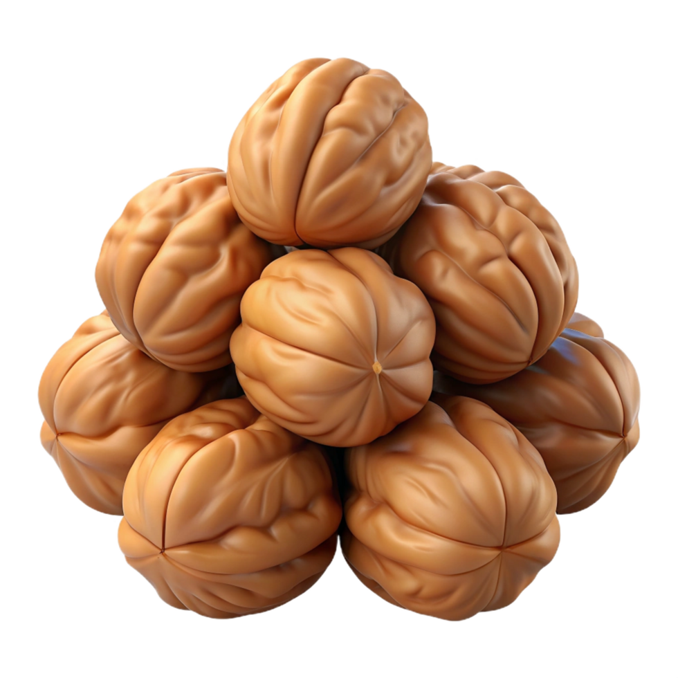Heap of Walnuts 3d Render png