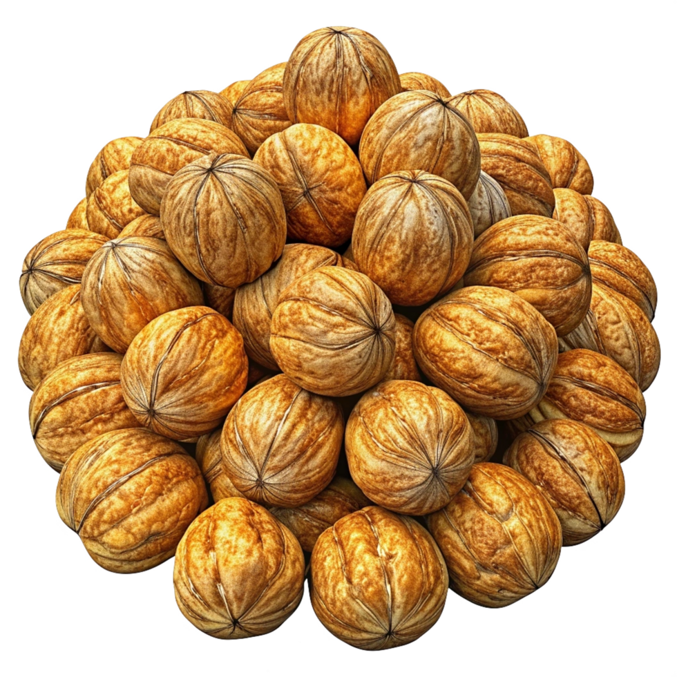 Heap of Walnuts Grains 3d Illustrationc png