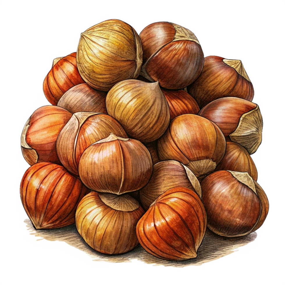 Heap of Hazelnuts Graphic png