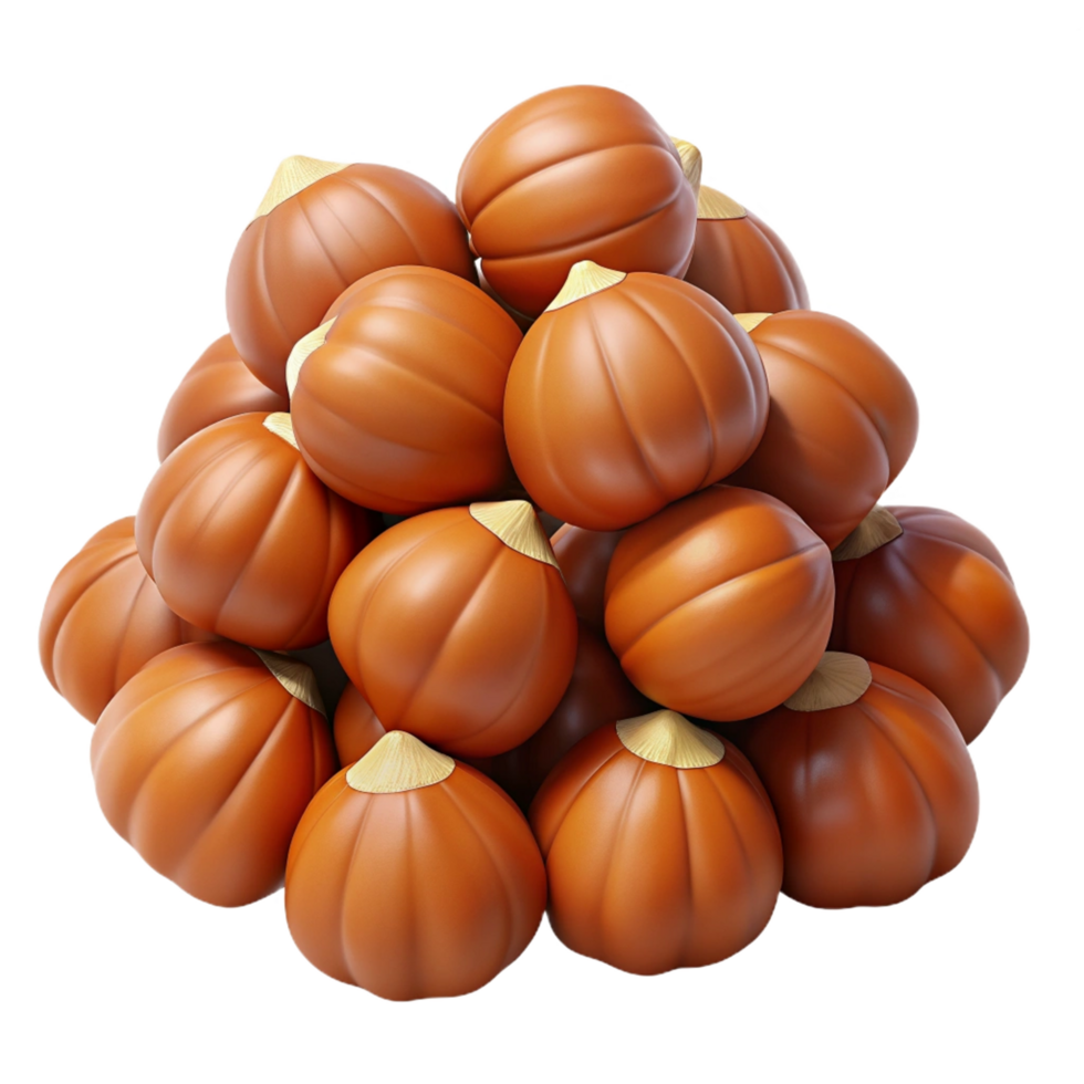 Heap of Hazelnuts 3d Illustration png