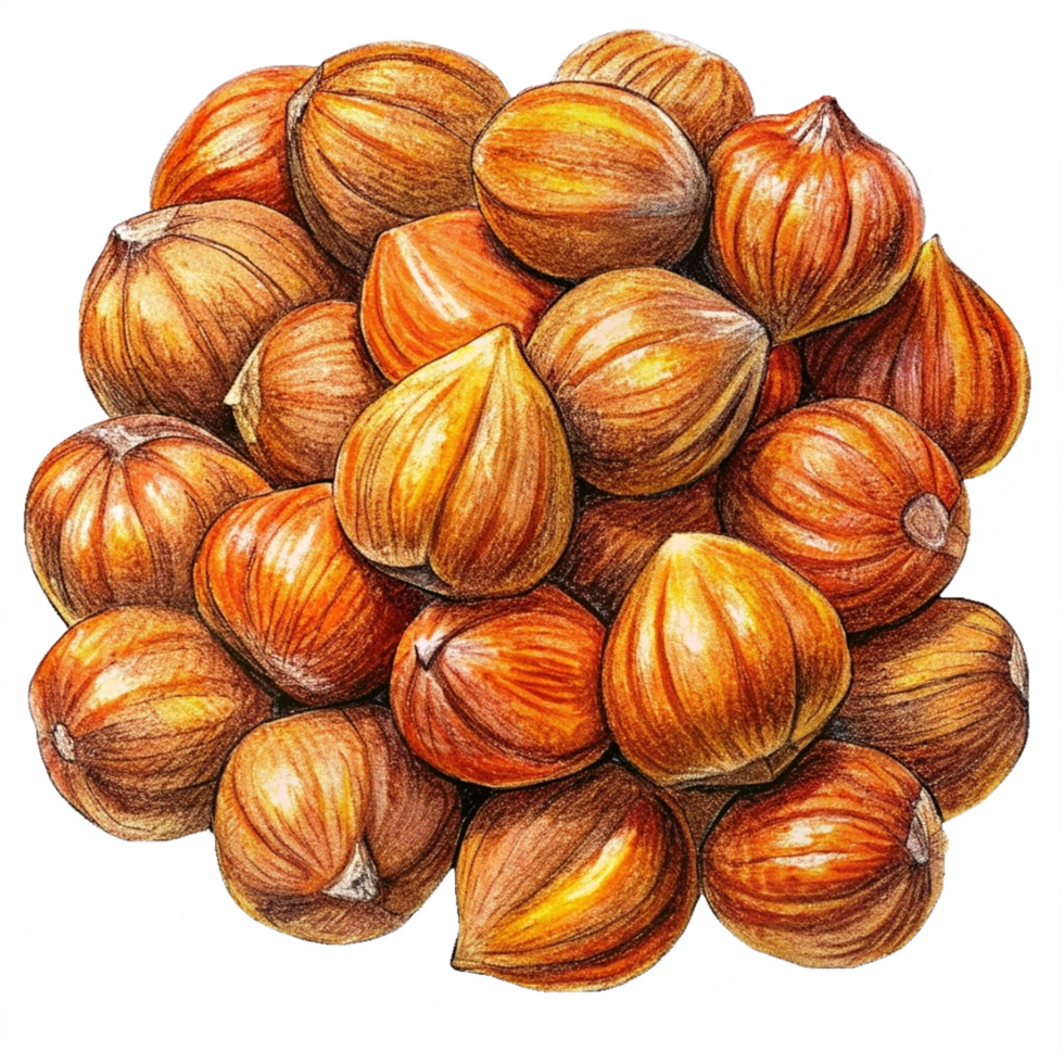 Heap of Hazelnuts Hand Drawn Style png