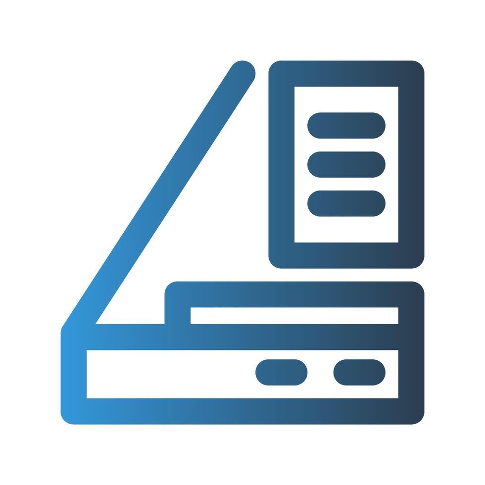 Scanner machine outline icon. with gradient colors suitable for interfaces, websites, UI and mobile apps. vector