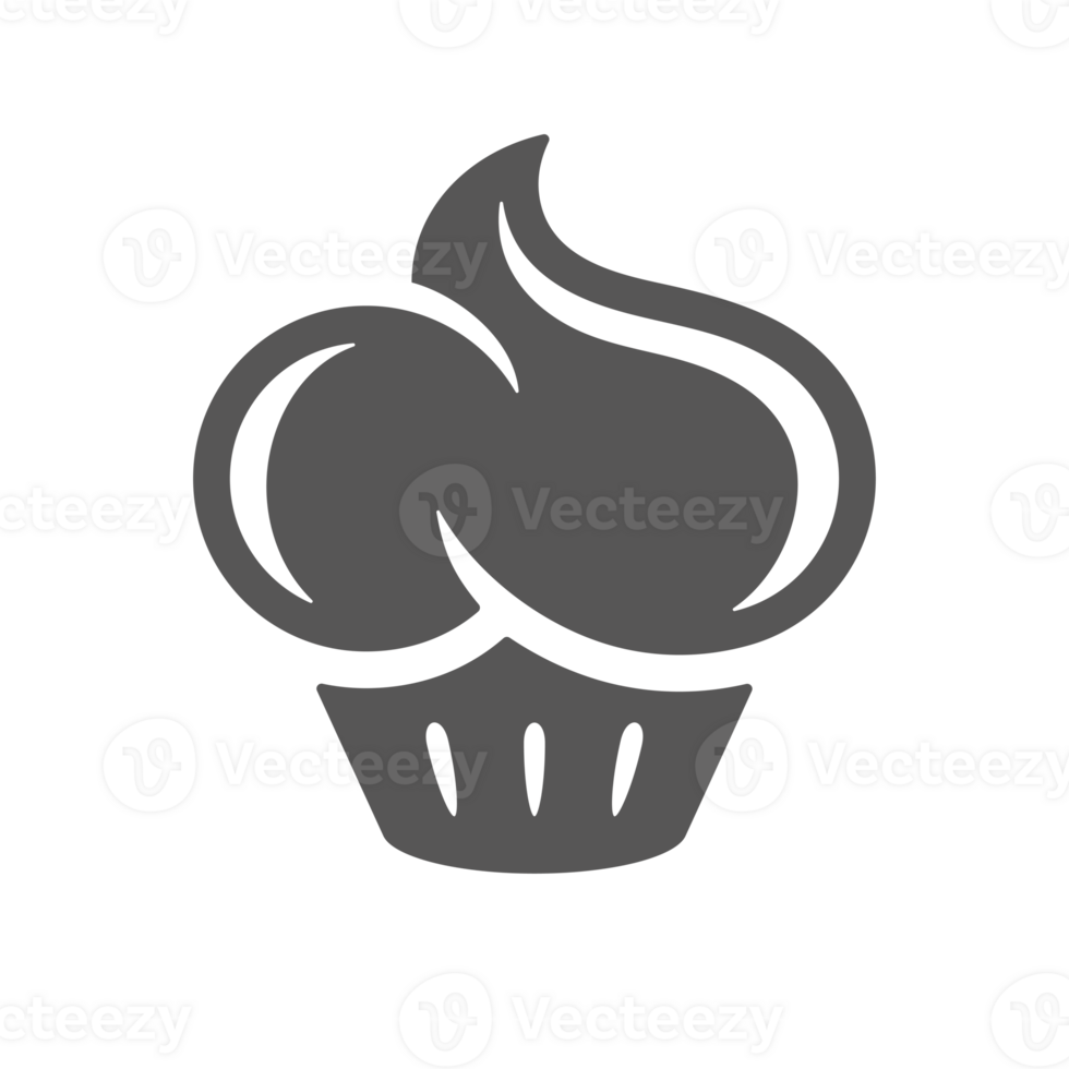Cup cake hand drawn retro icon png