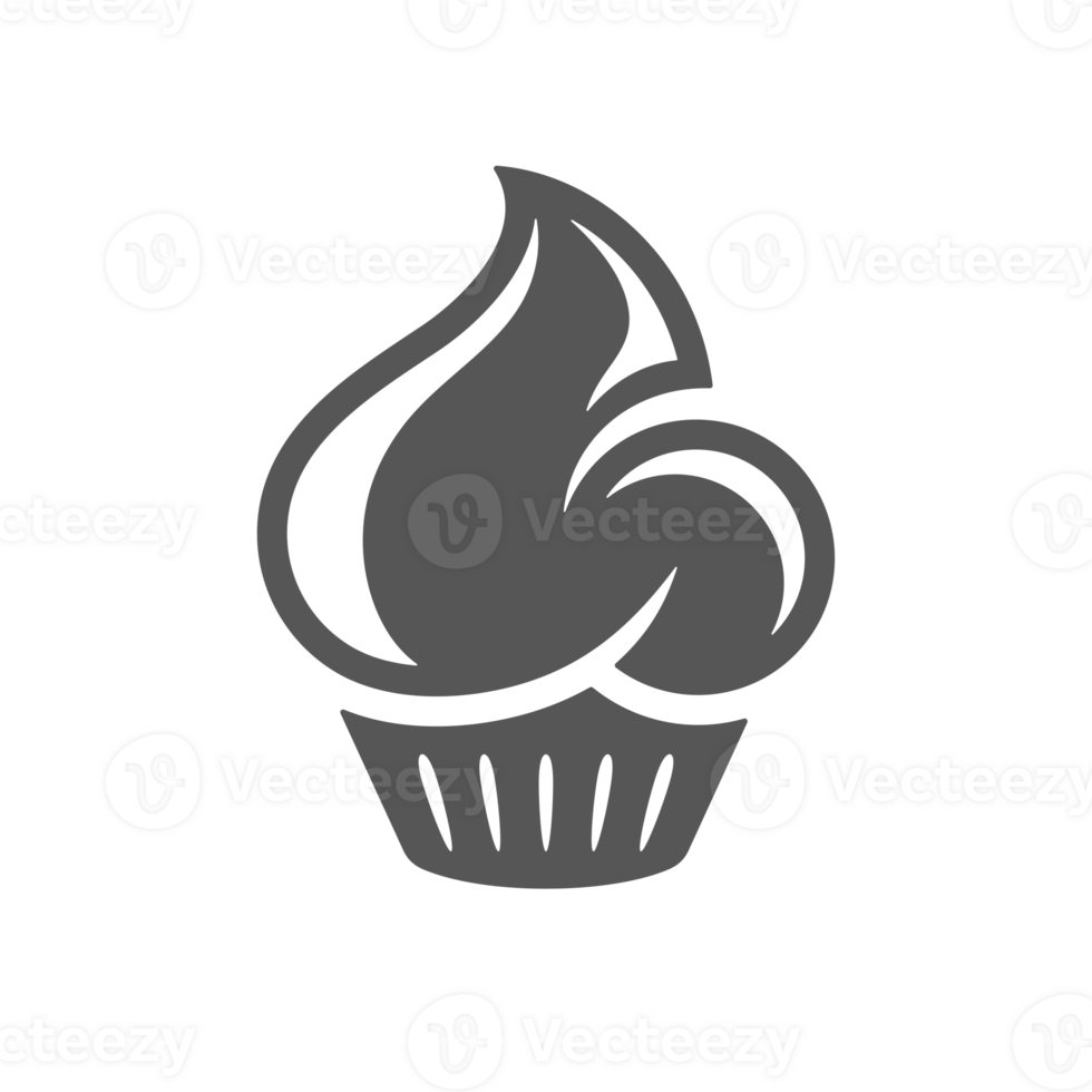 Cup cake hand drawn retro icon png