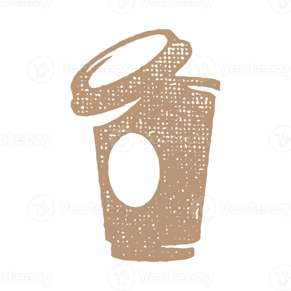 Take away paper coffee cup with open lid png