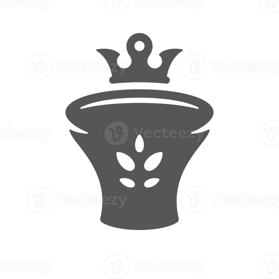 Bread with crown hand drawn retro icon png