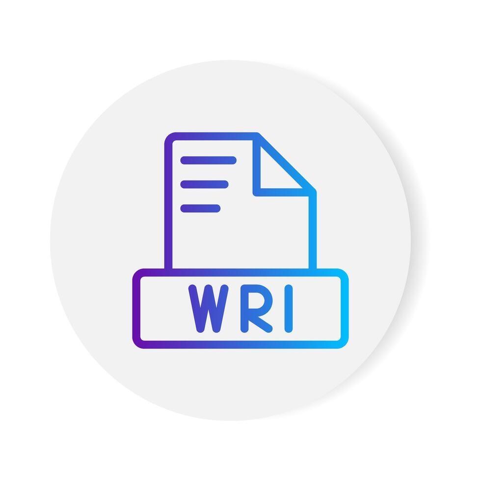 Wri document format file icon. with gradient outlines. vector