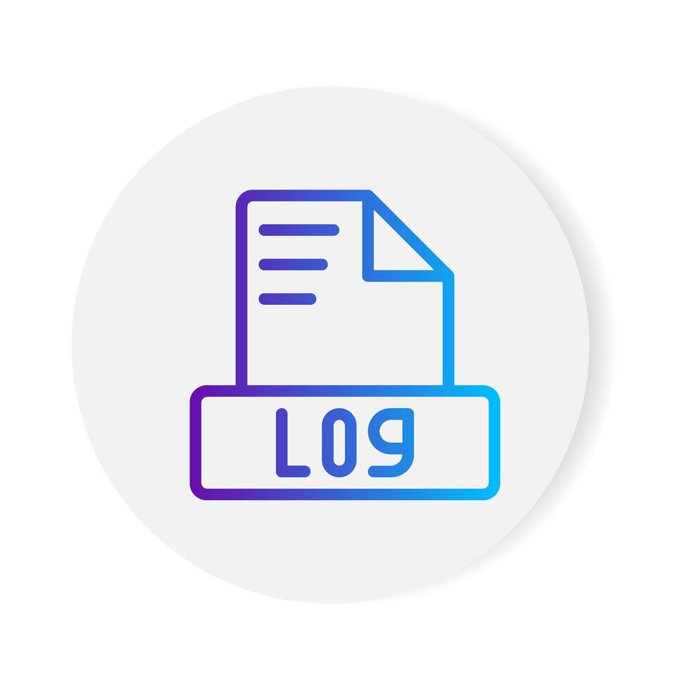 Log document format file icon. with gradient outlines. vector