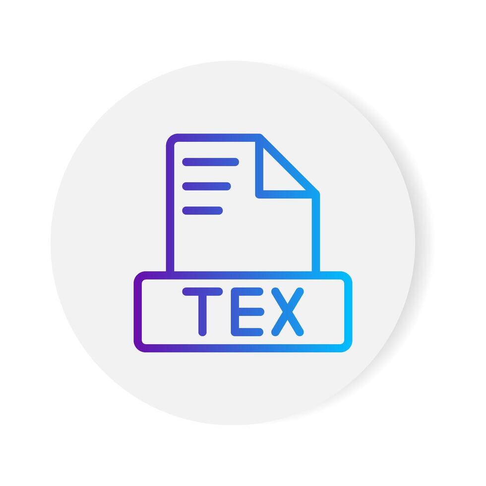 Tex document format file icon. with gradient outlines. vector