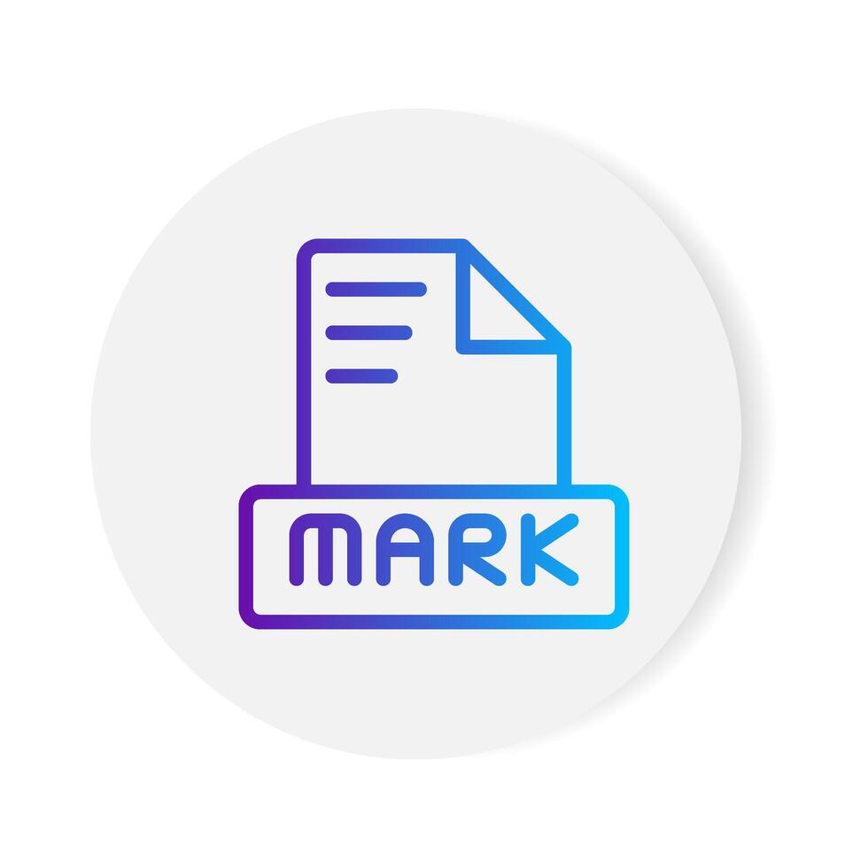 Markdown document format file icon. with gradient outlines. vector