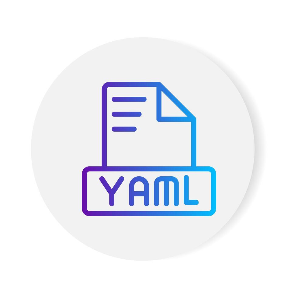 Yaml document format file icon. with gradient outlines. vector