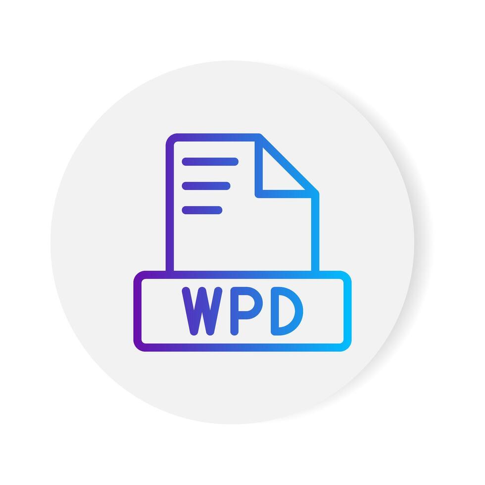 Wpd document format file icon. with gradient outlines. vector