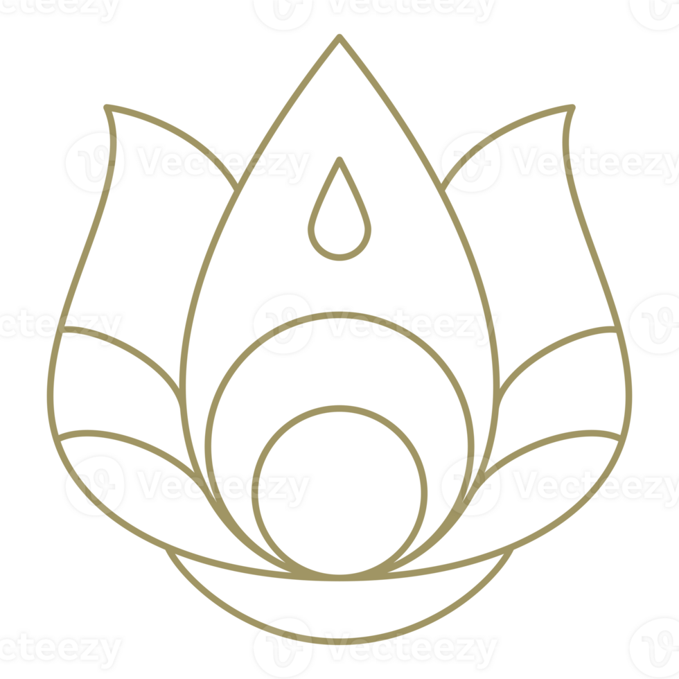 Lotus flower line art design element png