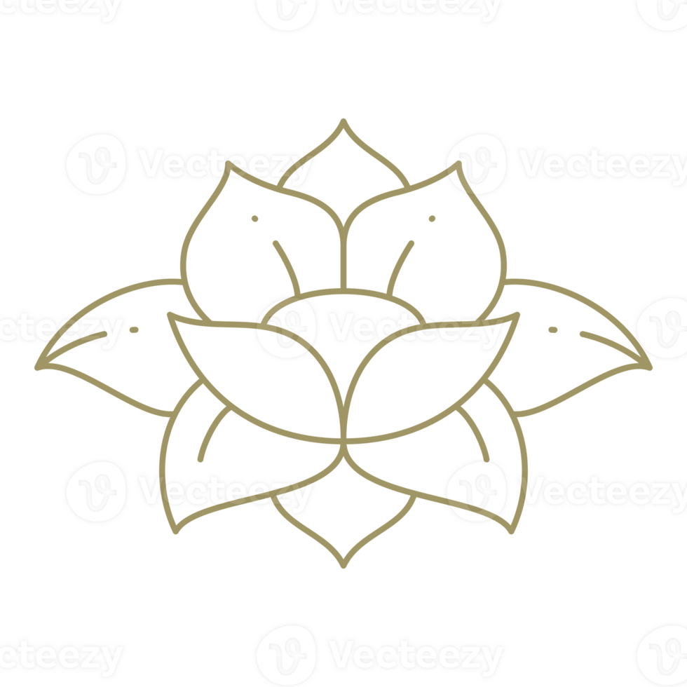 Lotus flower line art design element png