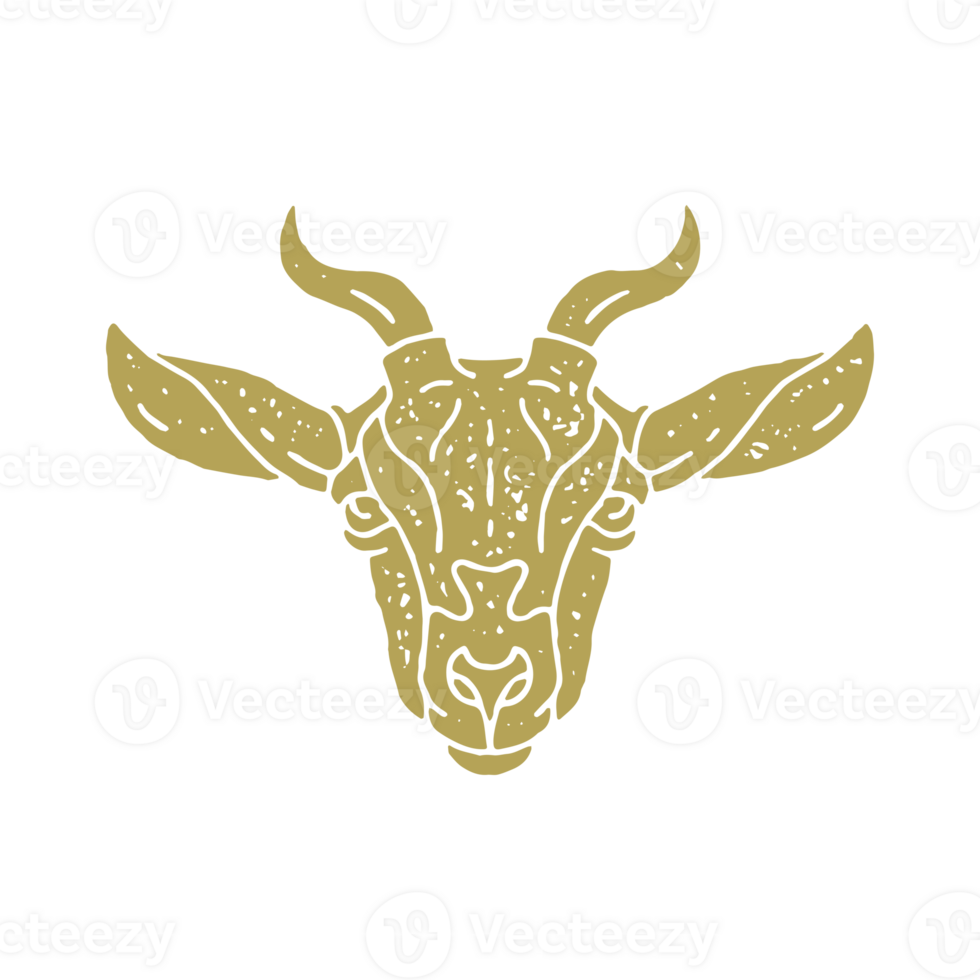Baphomet demon goat head hand drawn grunge texture decorative design illustration png