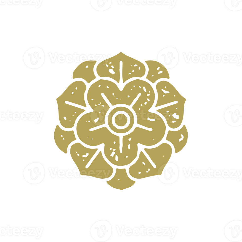 Beautiful art golden flower hand drawn minimalist grunge texture decorative design png