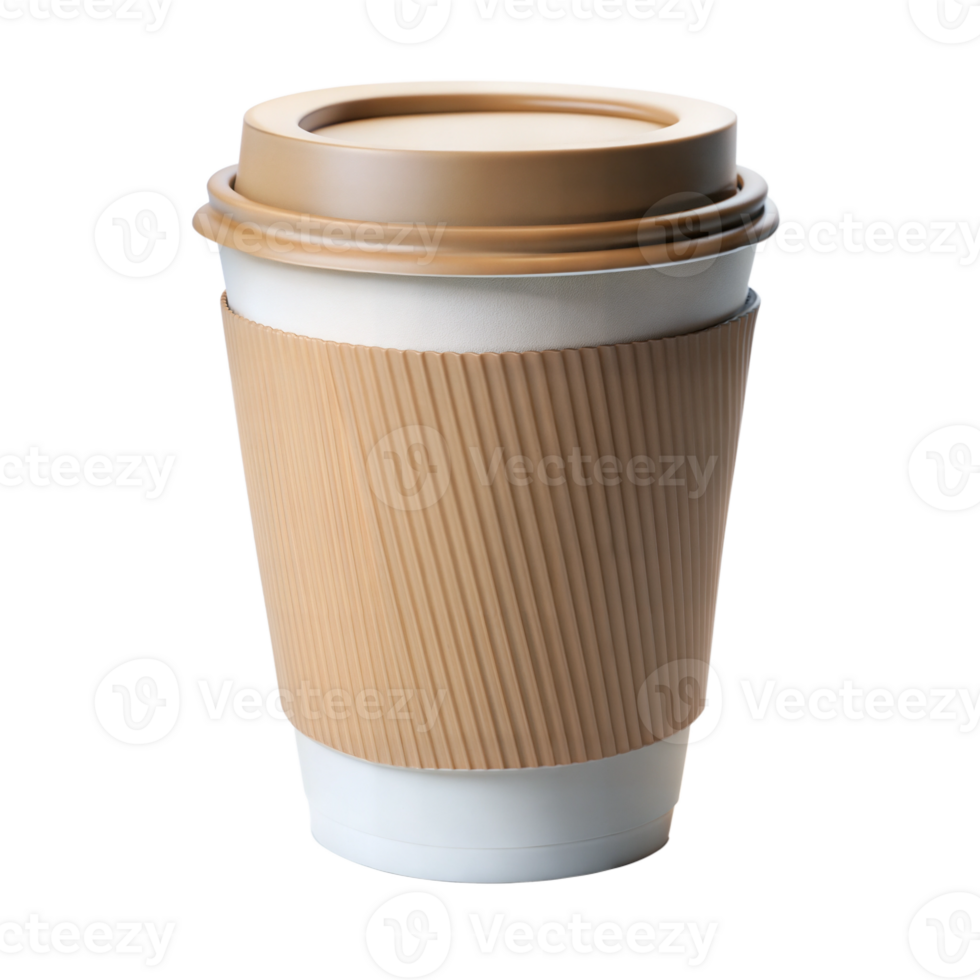 Disposable coffee cup with a lid ready to go png