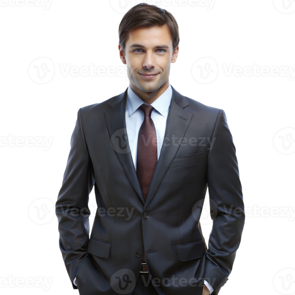 Confident young man in a tailored suit png