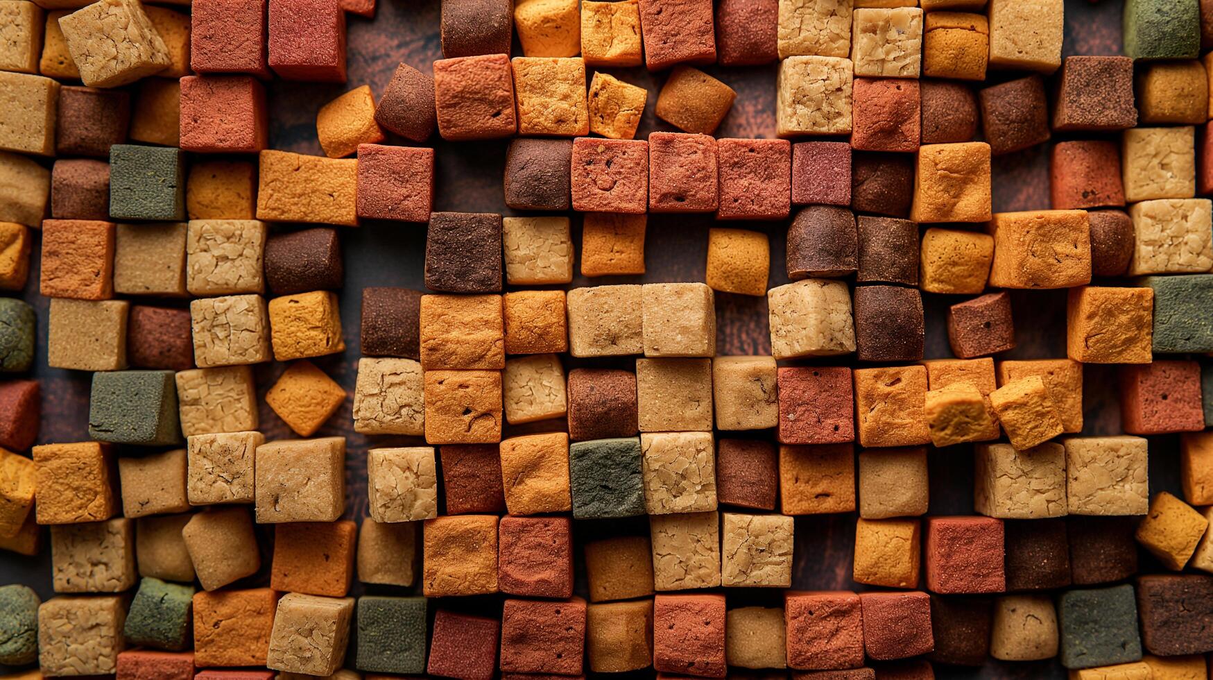 Colorful brick wall close-up with sparse bricks photo