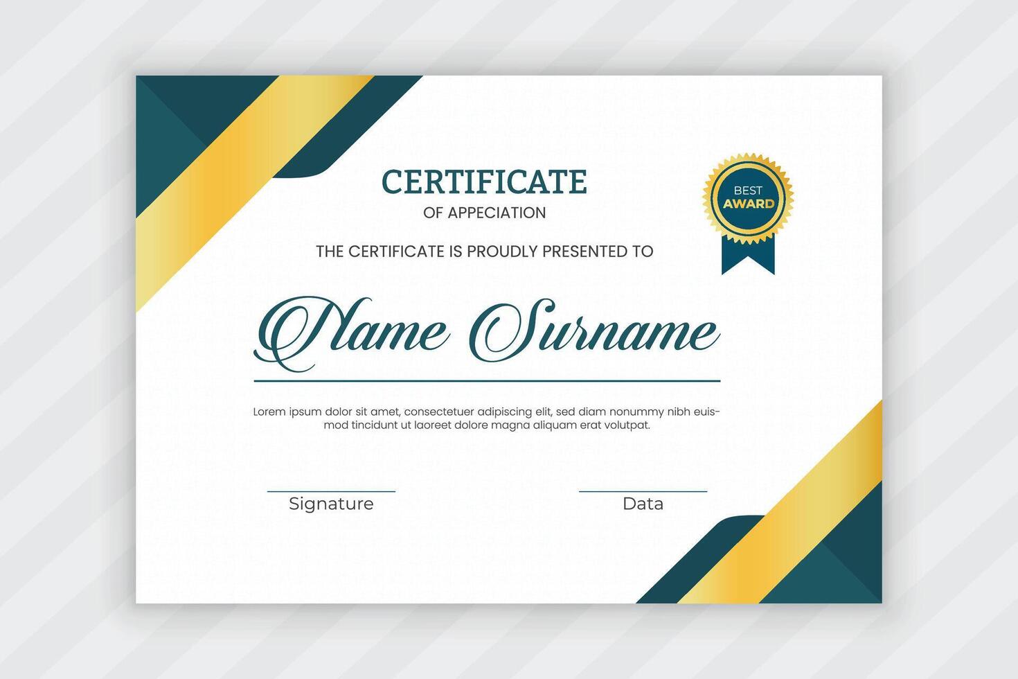 certificate of appreciation design template vector