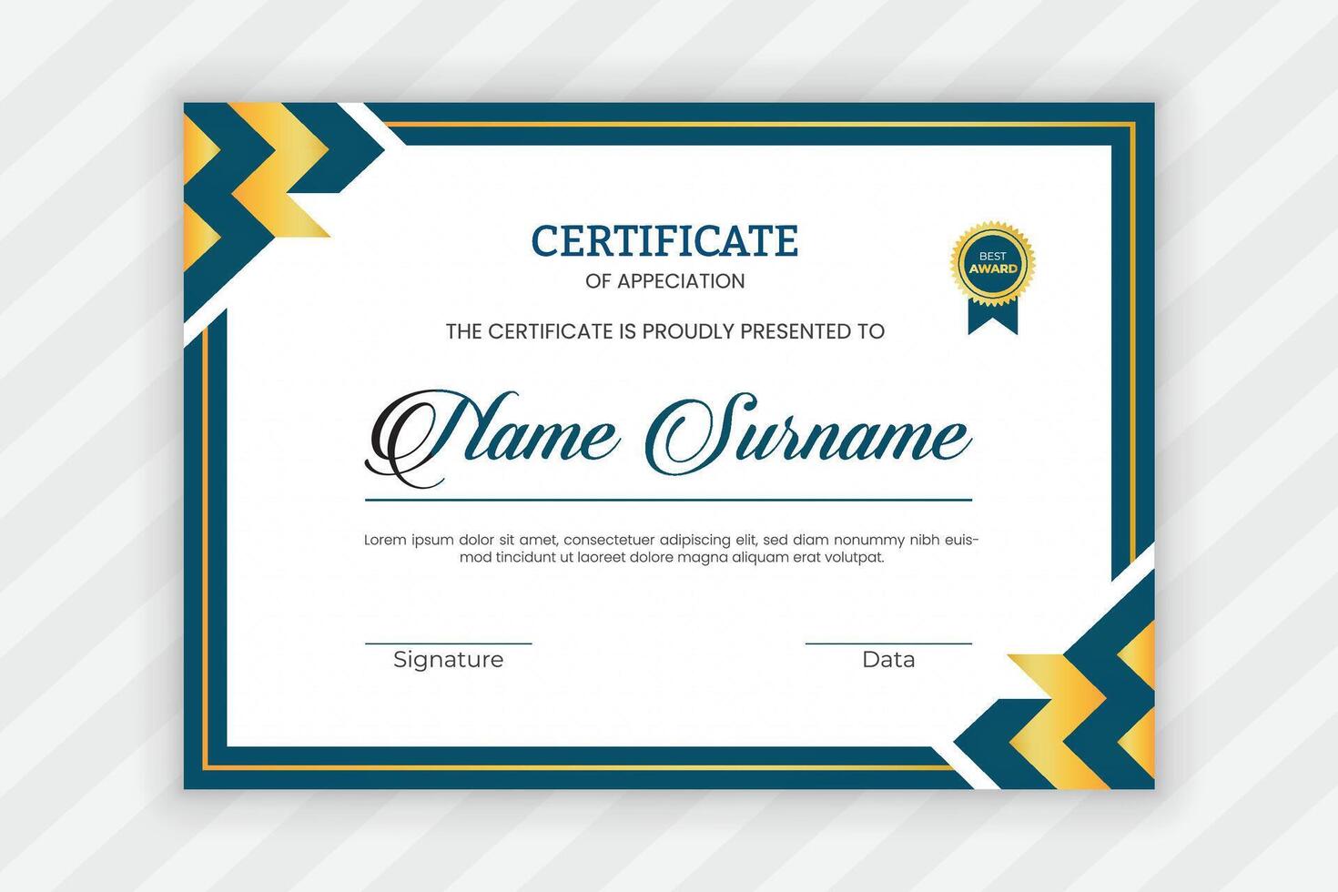 certificate of appreciation design template vector
