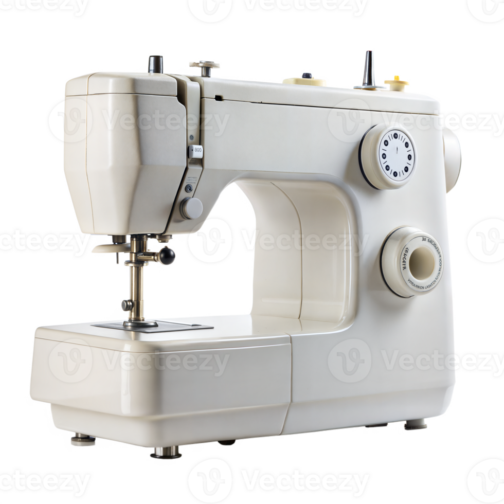 White Modern Sewing Machine Isolated on Transparent Background png