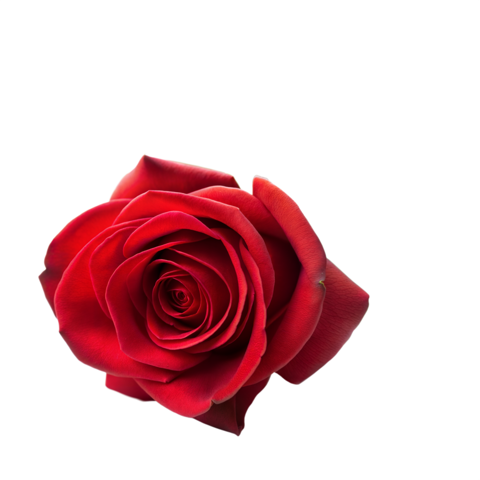 Close-Up of a Single Red Rose on Transparent Background png