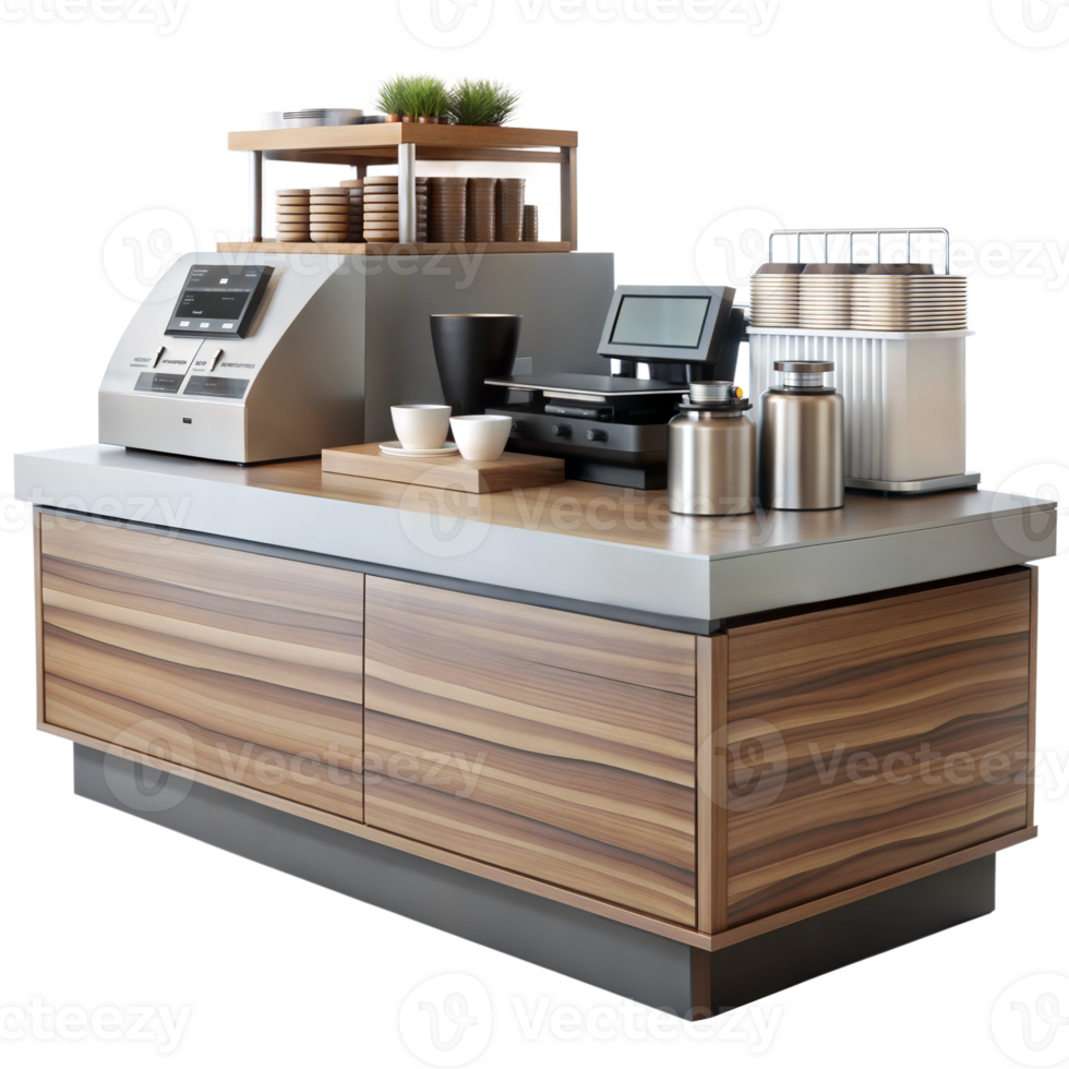 Modern coffee machine setup on a counter ready for use png
