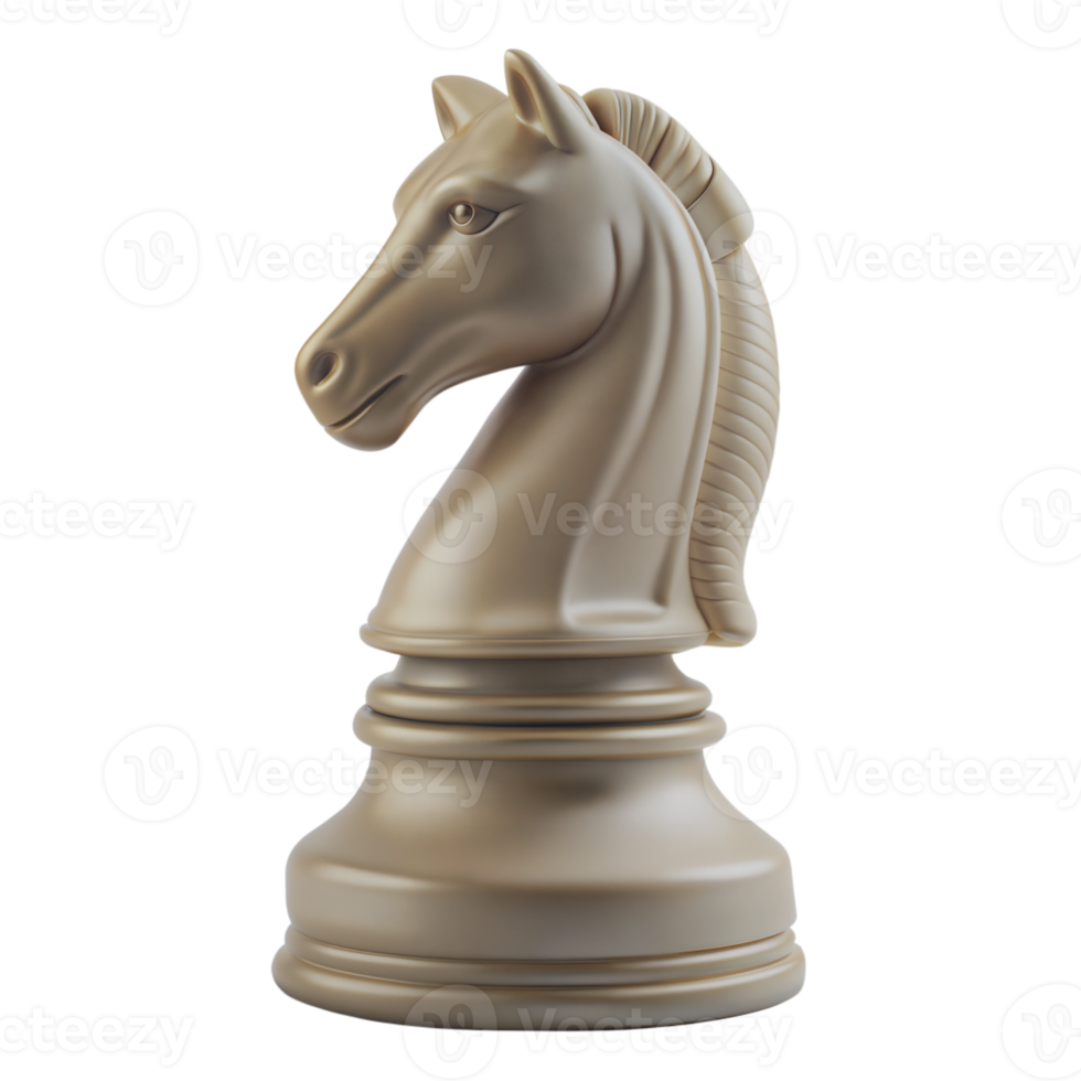 3D Chess Knight Piece Isolated on Transparent Background png
