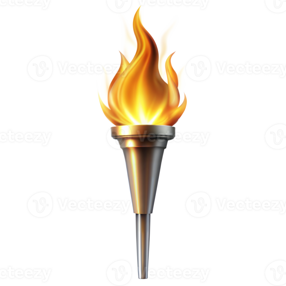 Realistic Flaming Torch Symbolizing Victory and Celebration png