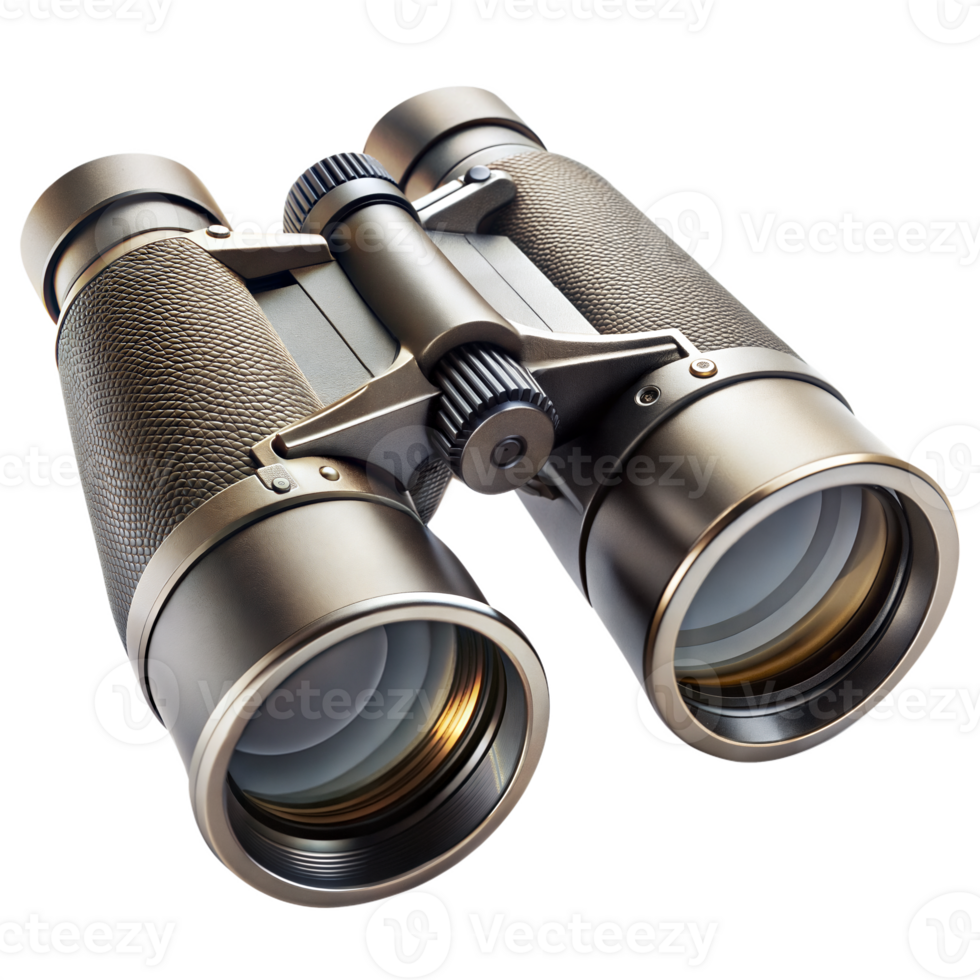 Close-up of High-Quality Vintage Binoculars Isolated png