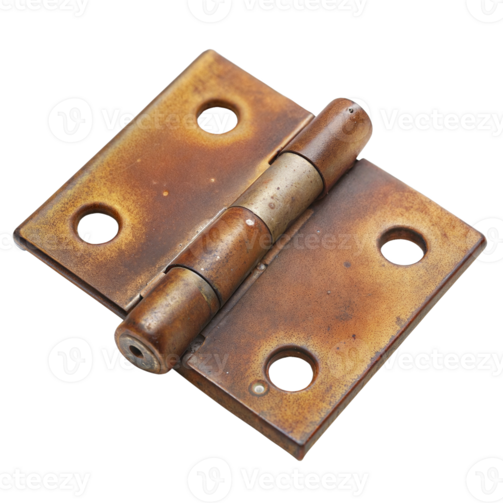 Rusty Metal Door Hinge Isolated on a Transparent Background png