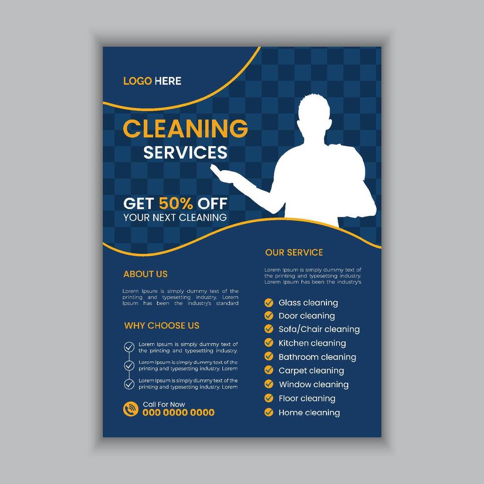 Cleaning service flyer creative modern editable print ready template vector