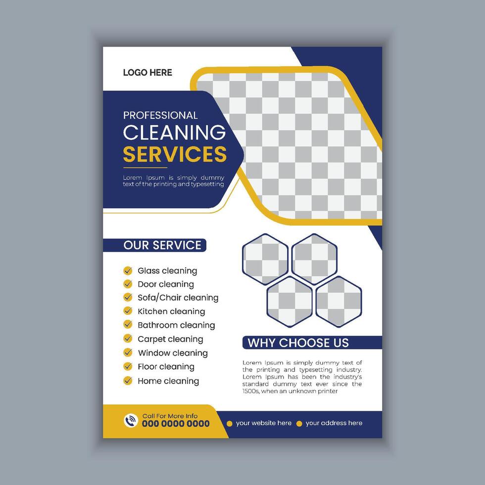 Cleaning service flyer creative modern editable print ready template vector
