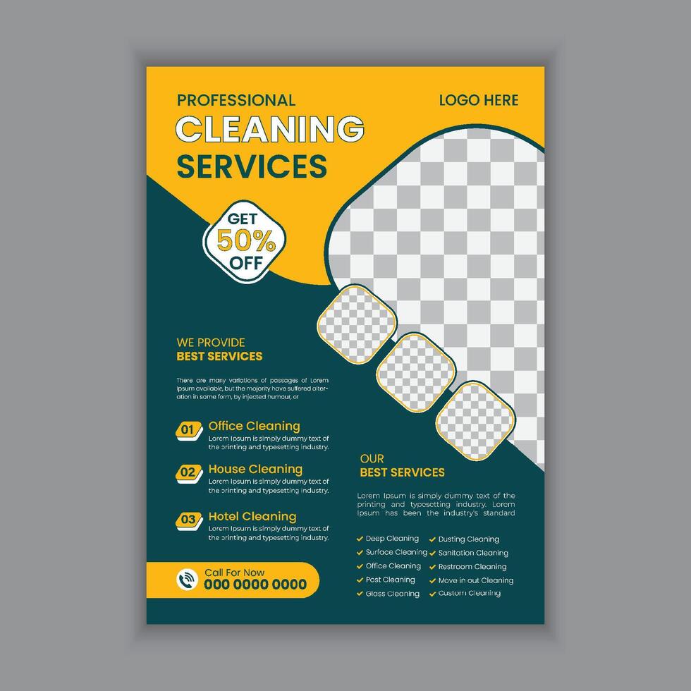 Cleaning service flyer creative modern editable print ready template vector