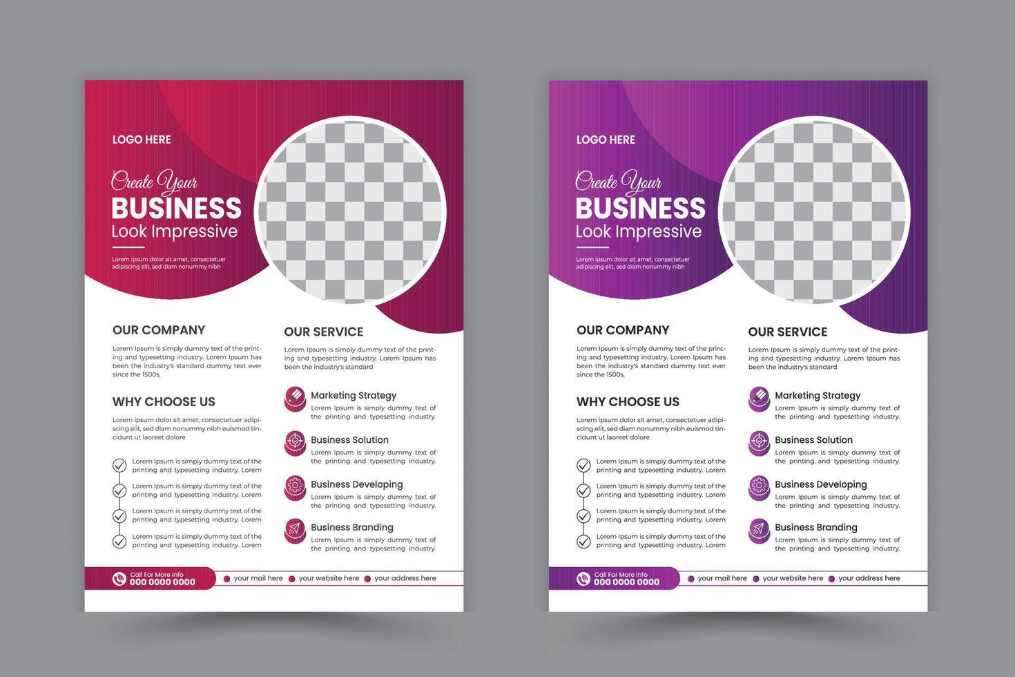 Corporate business flyer template design set, Brochure design vector