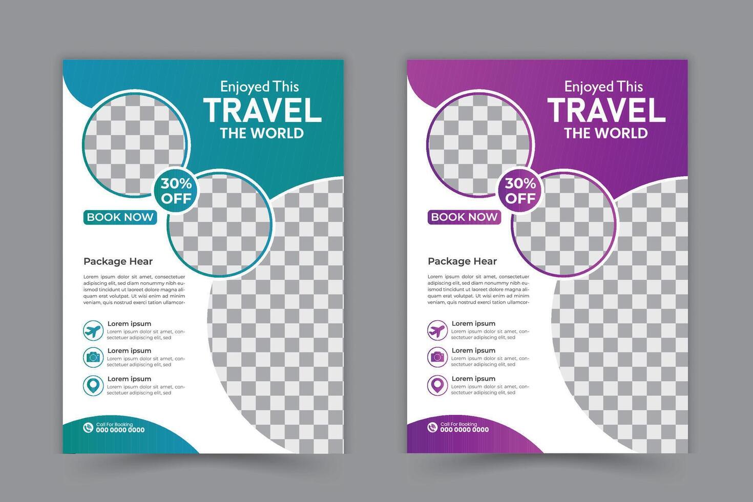 Travel Flyer, Modern Travel Flyer Template Design bundle vector