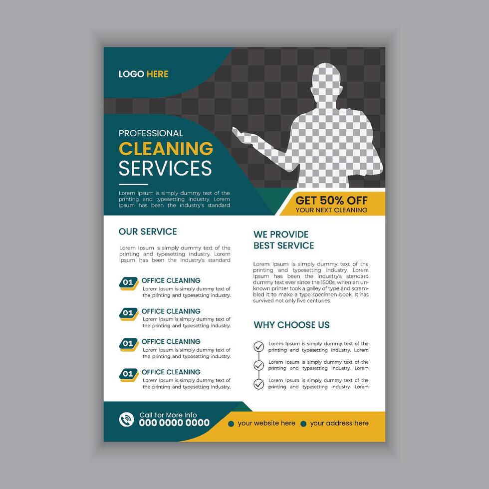 Cleaning service flyer creative modern editable print ready template vector
