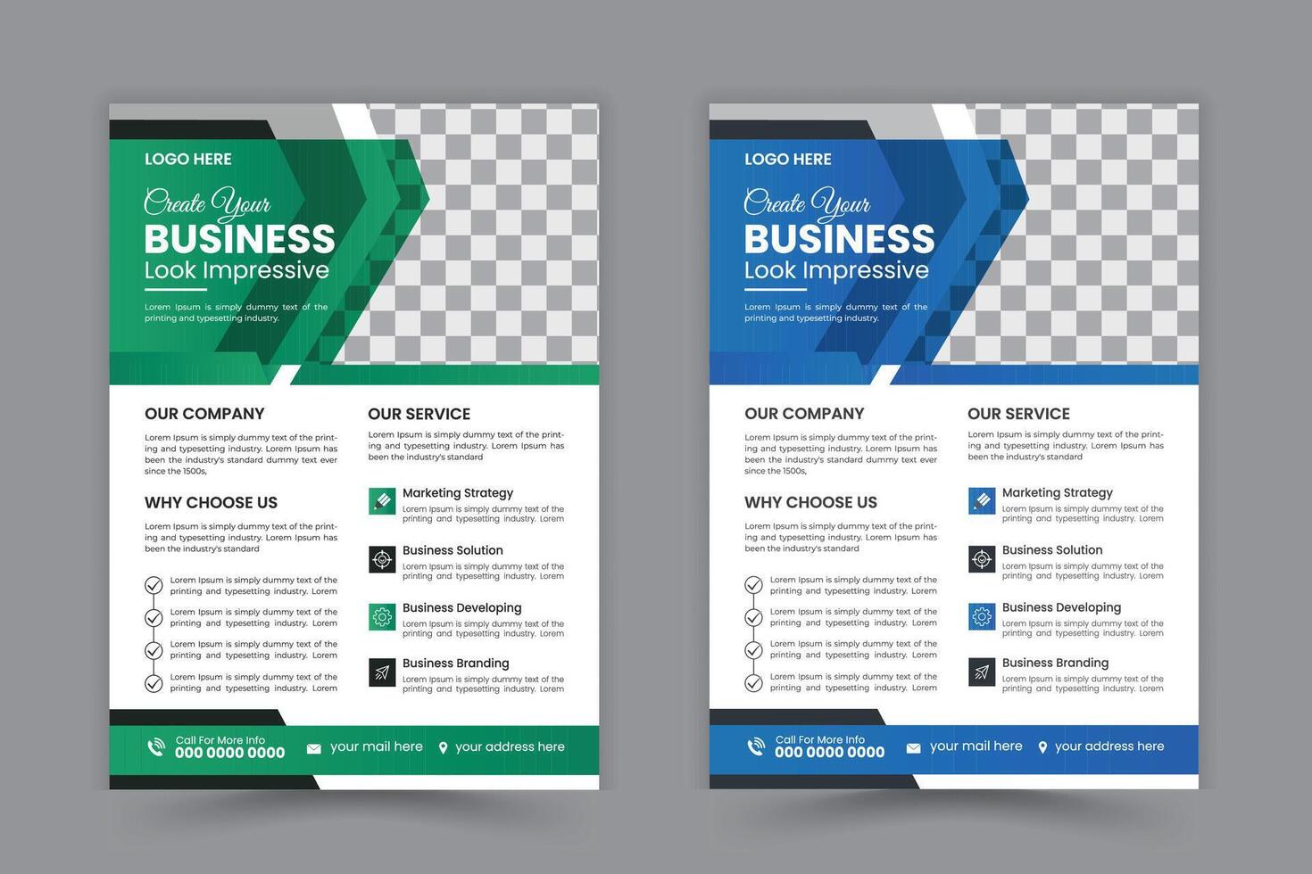 Corporate business flyer template design set, Brochure design vector