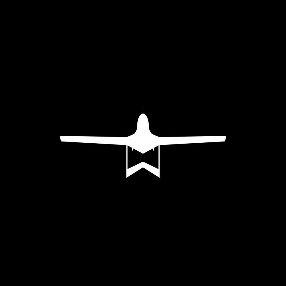 Silhouette of the UAV drone or Unmanned Aerial Vehicle, Flat Style, can use for Art Illustration, Logo Gram, Pictogram, Website, or Graphic Design Element vector