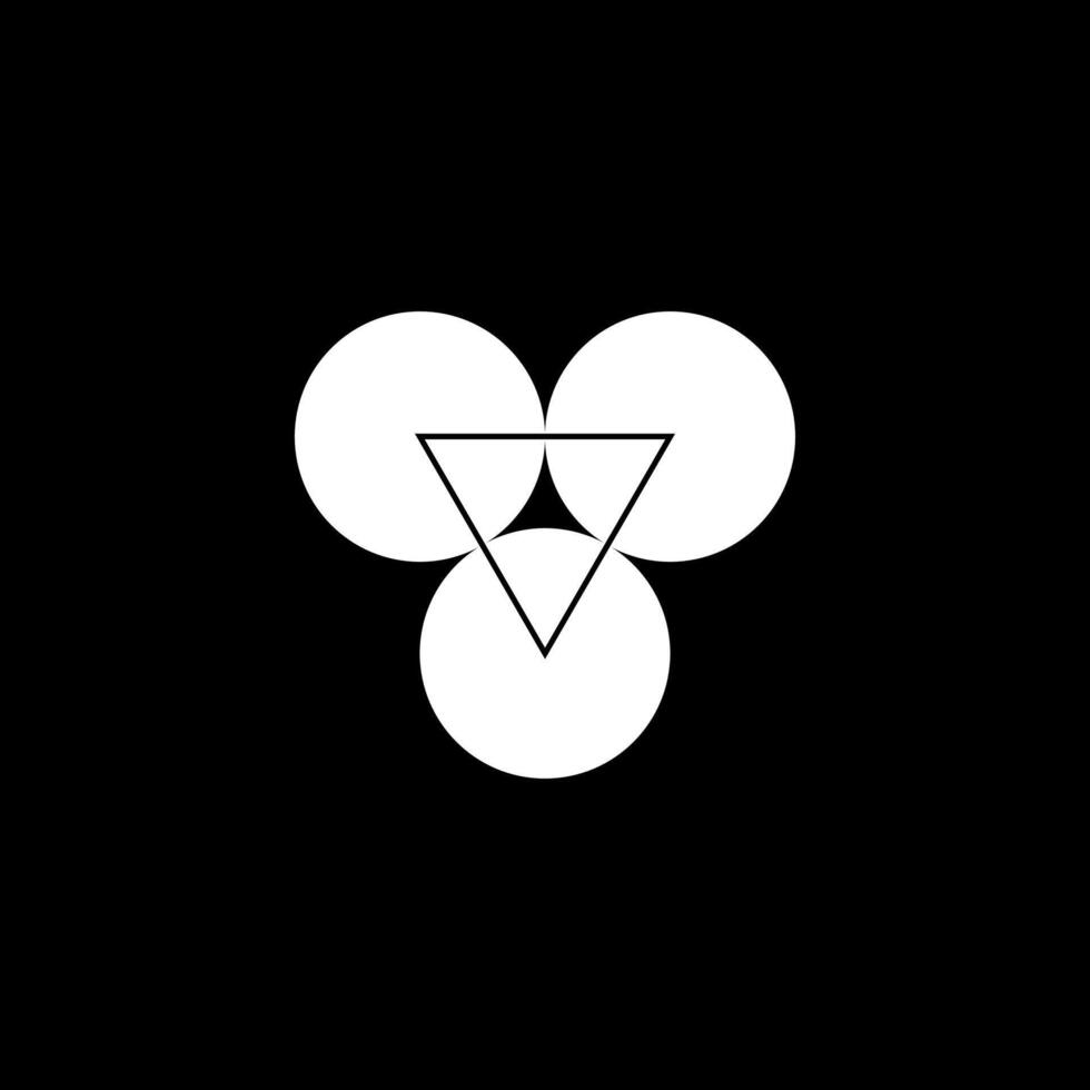 Triangle Shape in the 3 Circle Shape, can use for Logo Gram, Website, Ornate, Decoration or Graphic Design Element vector