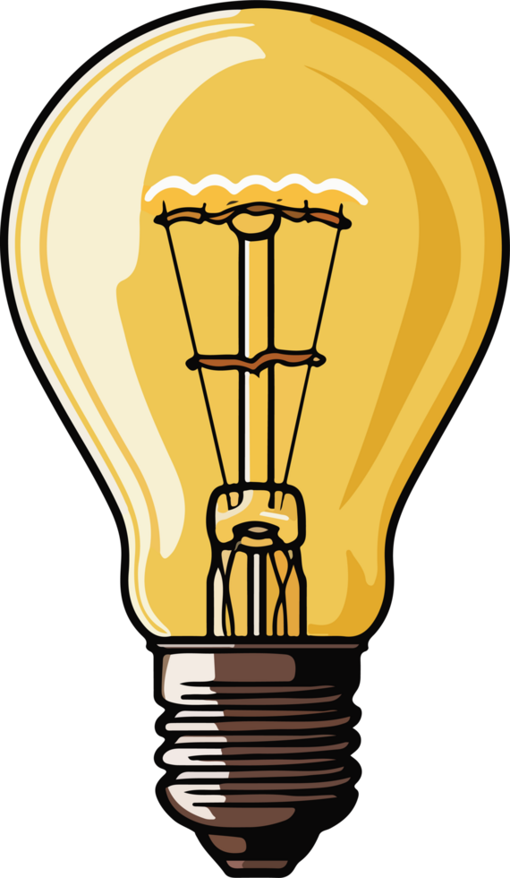lightbulb illustration isolated on transparent background. png