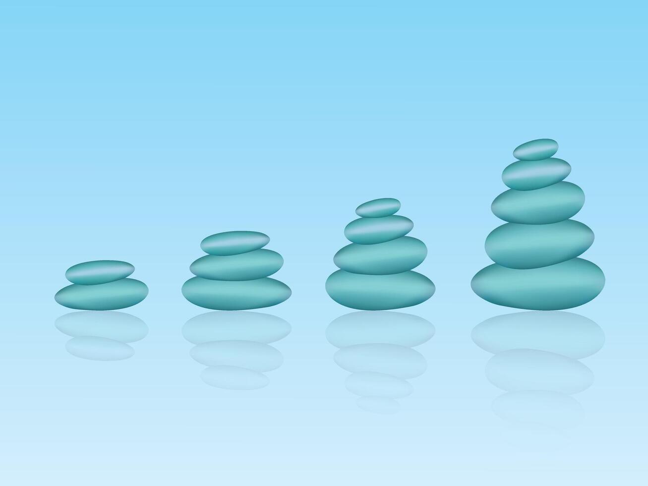 Stack of blue pebbles to represent success and growth in business illustration vector