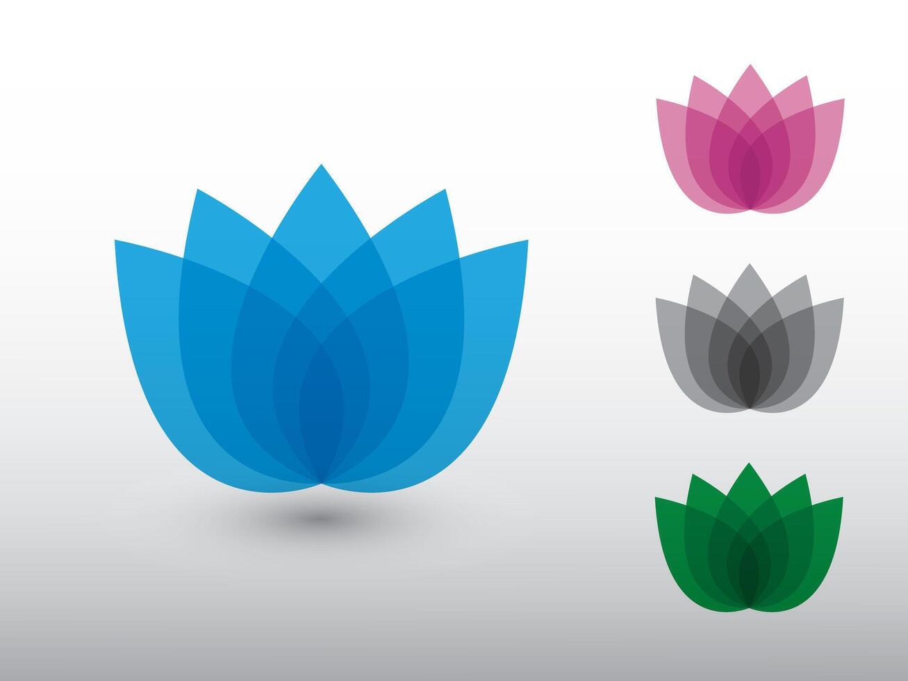A set of colorful waterlily flower logos on white background illustration vector