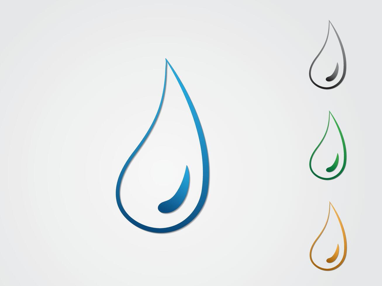 A set of cool and modern water drop icons for business industry illustration vector