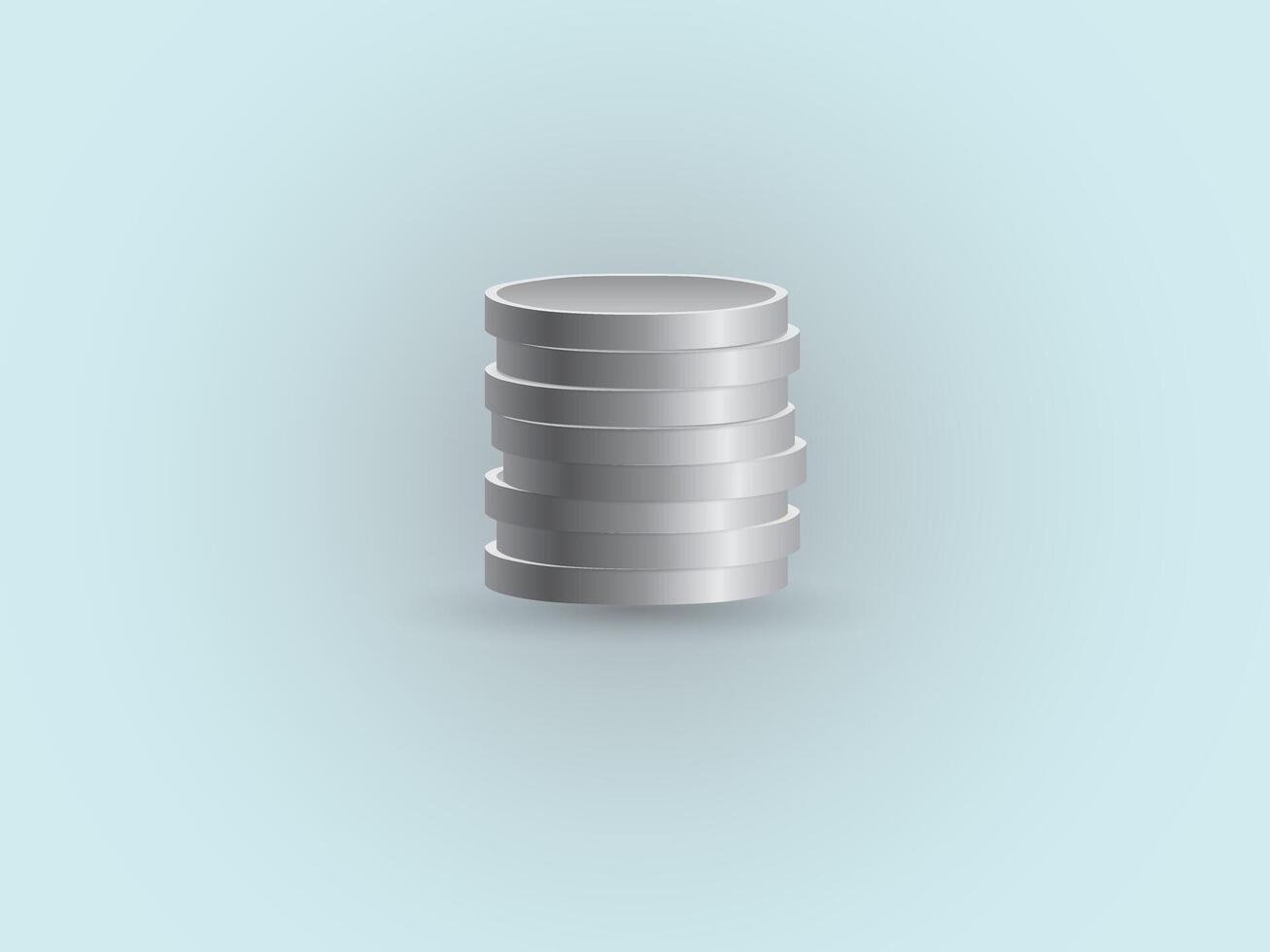 A set of silver dirham coins focusing on blue background meaning wealth and economic stability illustration vector