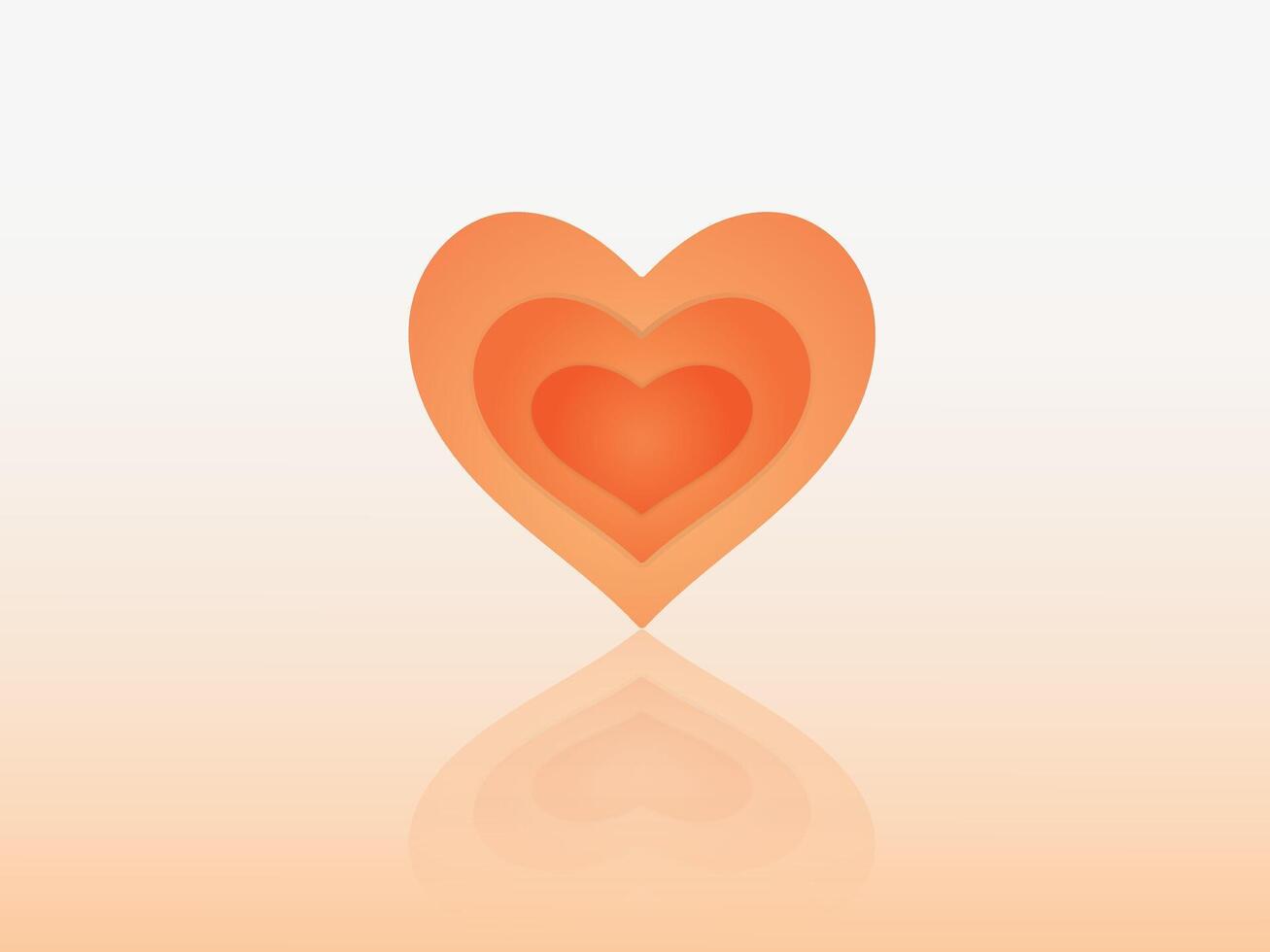 A red heart shape design with many layers and shadow to show love for beloved person illustration vector