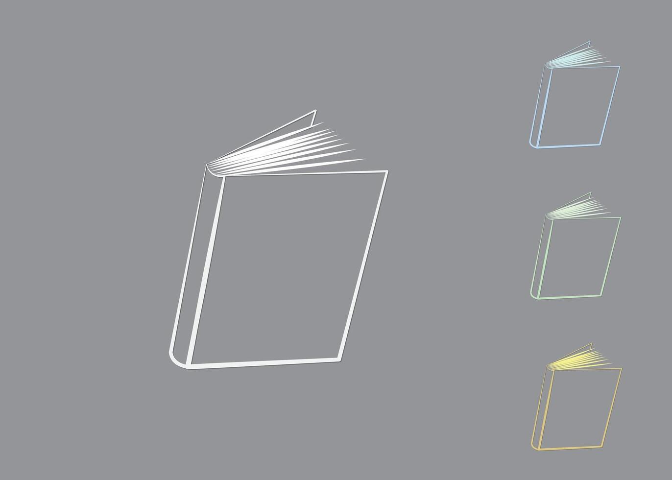 A set of book logos with shading logo for college and library illustration vector