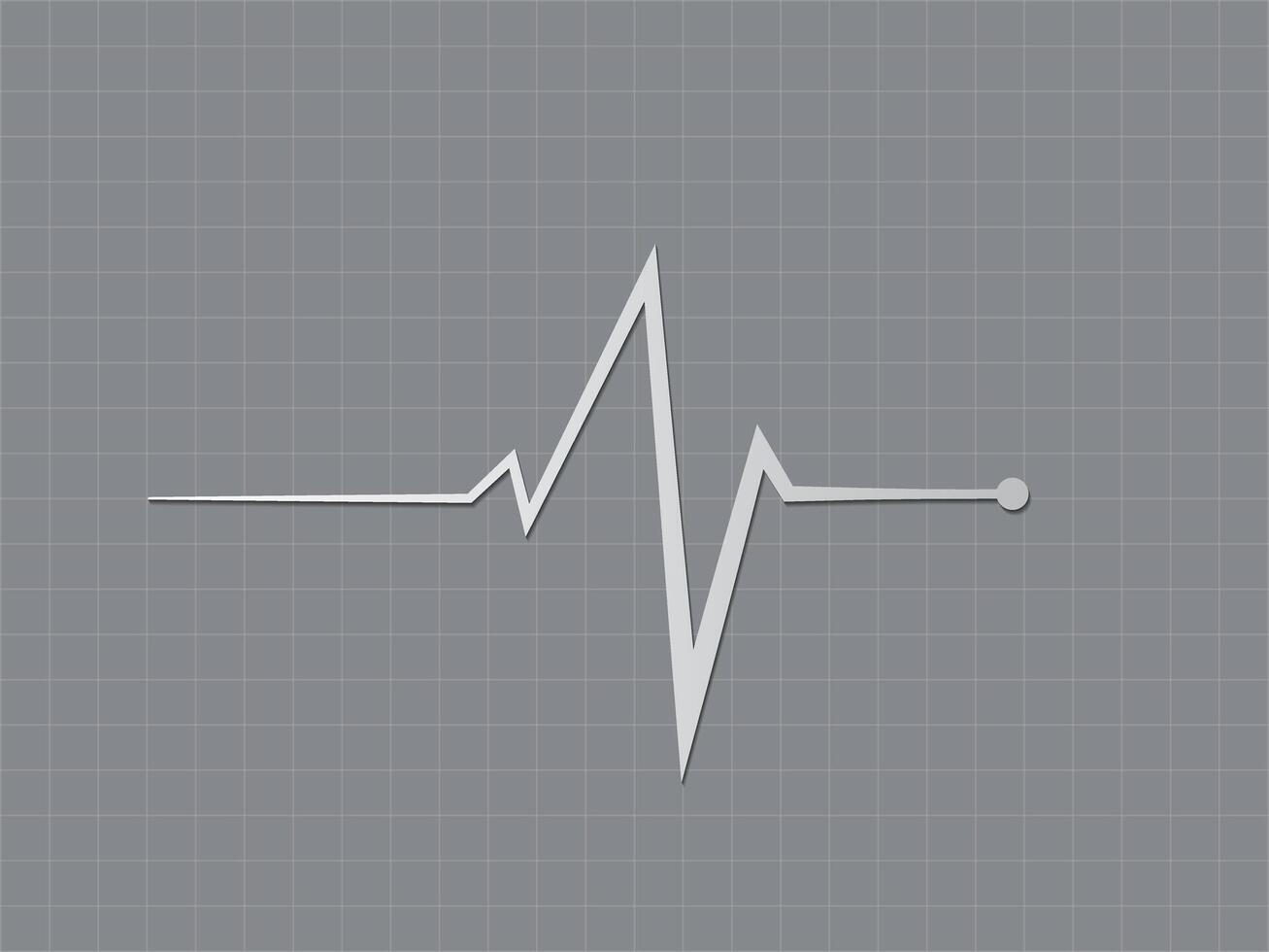 A gray or black and white heart beat sign displaying in cardiograph monitor to diagnosis heart condition in hospital bed illustration vector